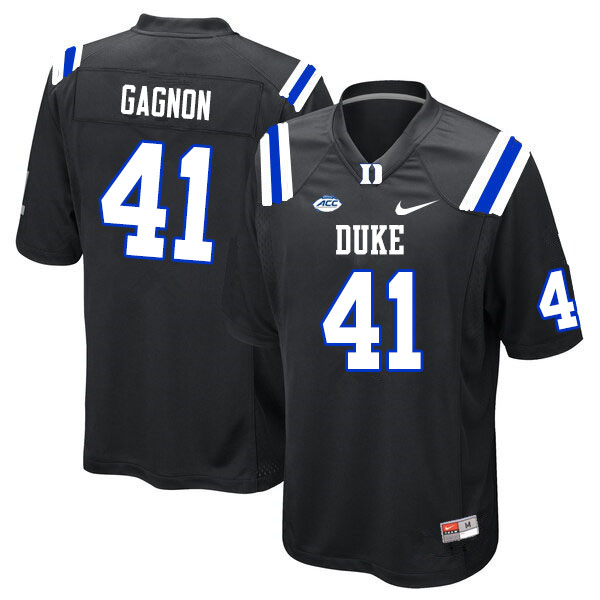 Men #41 Xander Gagnon Duke Blue Devils College Football Jerseys Sale-Black